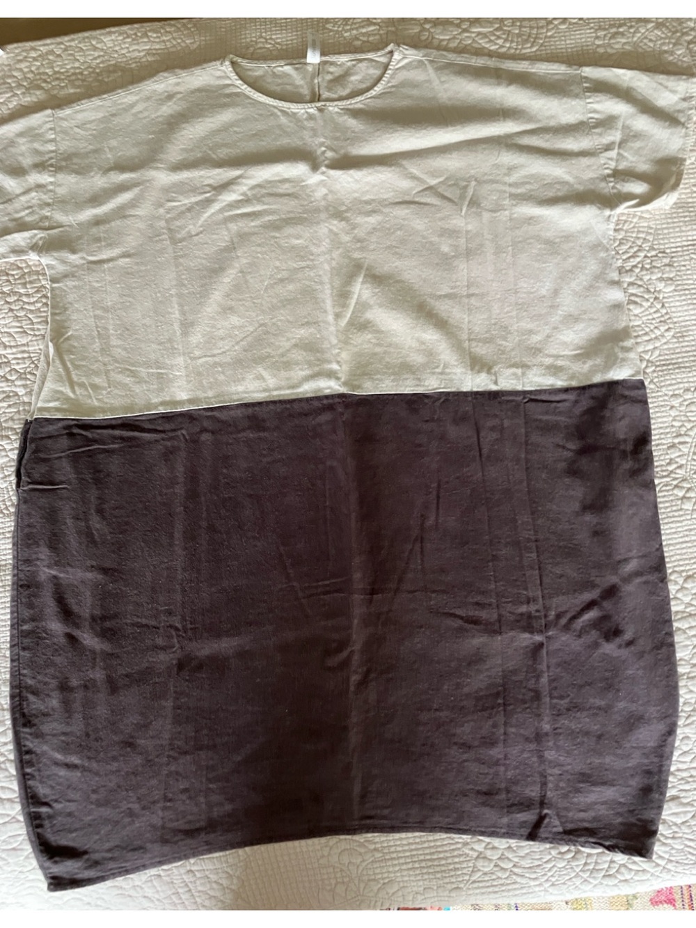 EUC Zenana linen blend colorblock dress with pockets